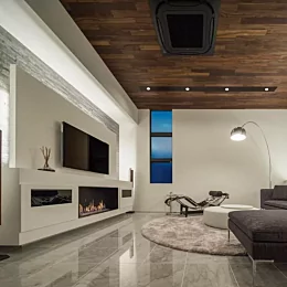 「高知の家」
リビングの夕景。イタリアンモダンの家具と間接照明。エコスマートファイアを楽しむ事ができます。

#house #home #l...