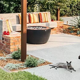 THE PURRFECT SETUP 
-
Custom outdoor seating constructed from timber a...