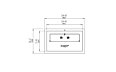 XS340 Ethanol Burner - Technical Drawing / Top by EcoSmart Fire