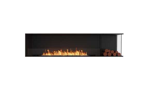Flex 86RC.BXR Right Corner - Ethanol / Black / Installed view - Logs not included by EcoSmart Fire
