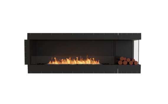 Flex 86RC.BXR Right Corner - Ethanol / Black / Uninstalled view - Logs not included by EcoSmart Fire
