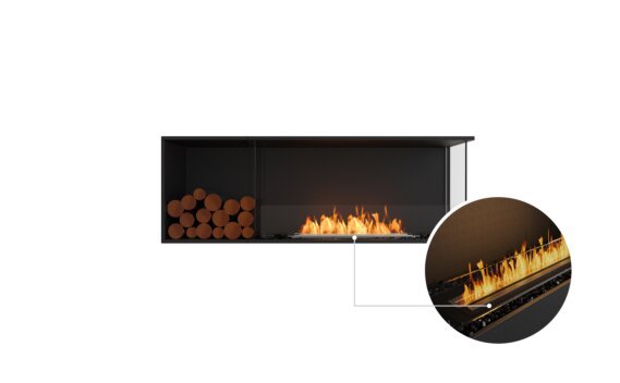 Flex 60RC.BXL Right Corner - Ethanol - Black / Black / Installed View by EcoSmart Fire