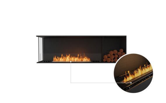 Flex 68LC.BXR Left Corner - Ethanol - Black / Black / Installed View by EcoSmart Fire