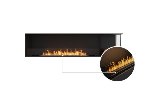 Flex 86RC.BXR Right Corner - Ethanol - Black / Black / Installed View by EcoSmart Fire