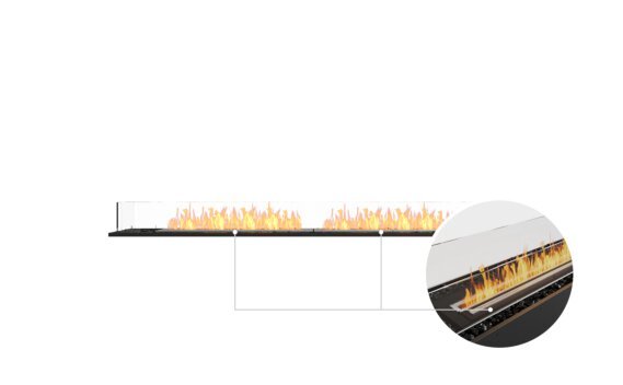 Flex 86BN Bench - Ethanol - Black / Black / Installed View by EcoSmart Fire