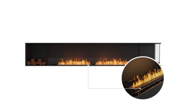 Flex 122RC.BX2 Right Corner - Ethanol - Black / Black / Installed view - Logs not included by EcoSmart Fire