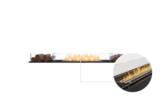 Flex 86BN.BX2 Bench - Ethanol - Black / Black / Installed view - Logs not included by EcoSmart Fire