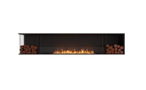 Flex 104LC.BX2 Left Corner - Ethanol / Black / Installed view - Logs not included by EcoSmart Fire
