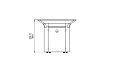 Strata Fire Pit Table - Technical Drawing / Side by 