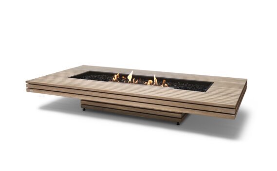 Gin 90 (Low) Fire Pit - Ethanol - Black / Teak / *Teak colours may vary by EcoSmart Fire