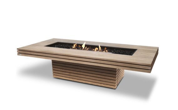 Gin 90 (Chat) Fire Pit - Ethanol - Black / Teak / *Teak colours may vary by EcoSmart Fire